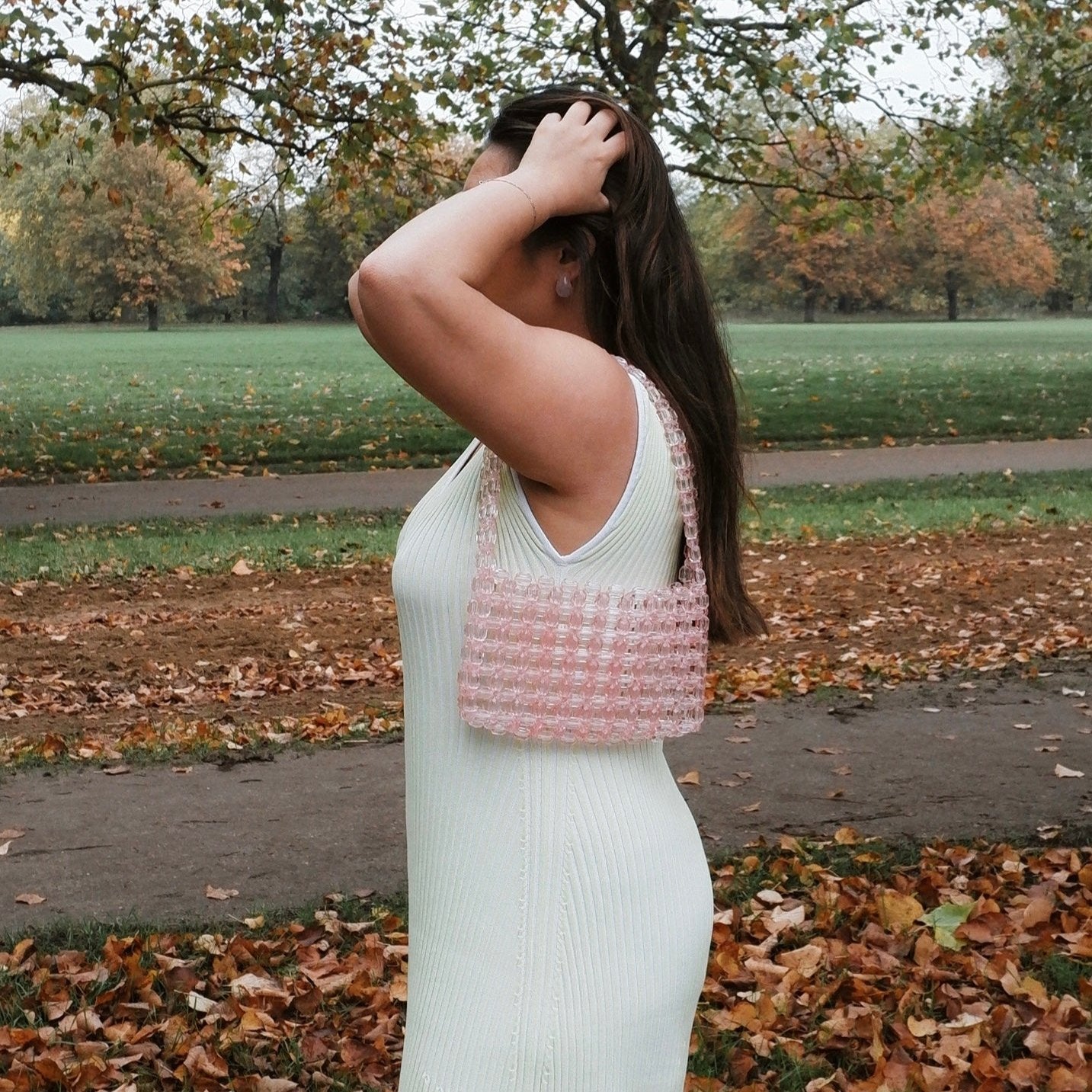WHIMSY105 - baby pink baguette bag