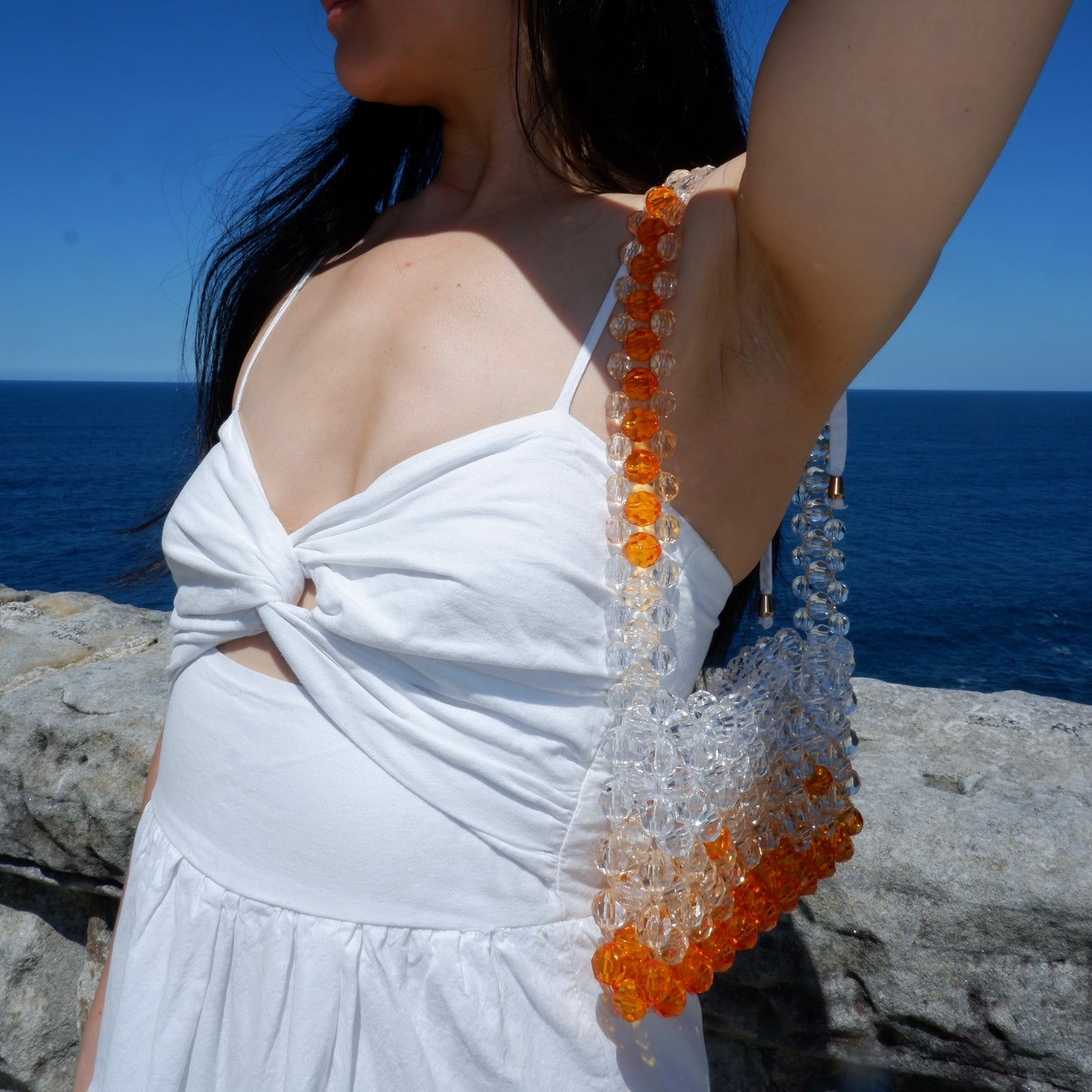 WHIMSY047 - ombre orange beaded