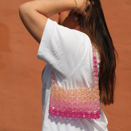 WHIMSY061 - handmade beaded ombre sunrise bag