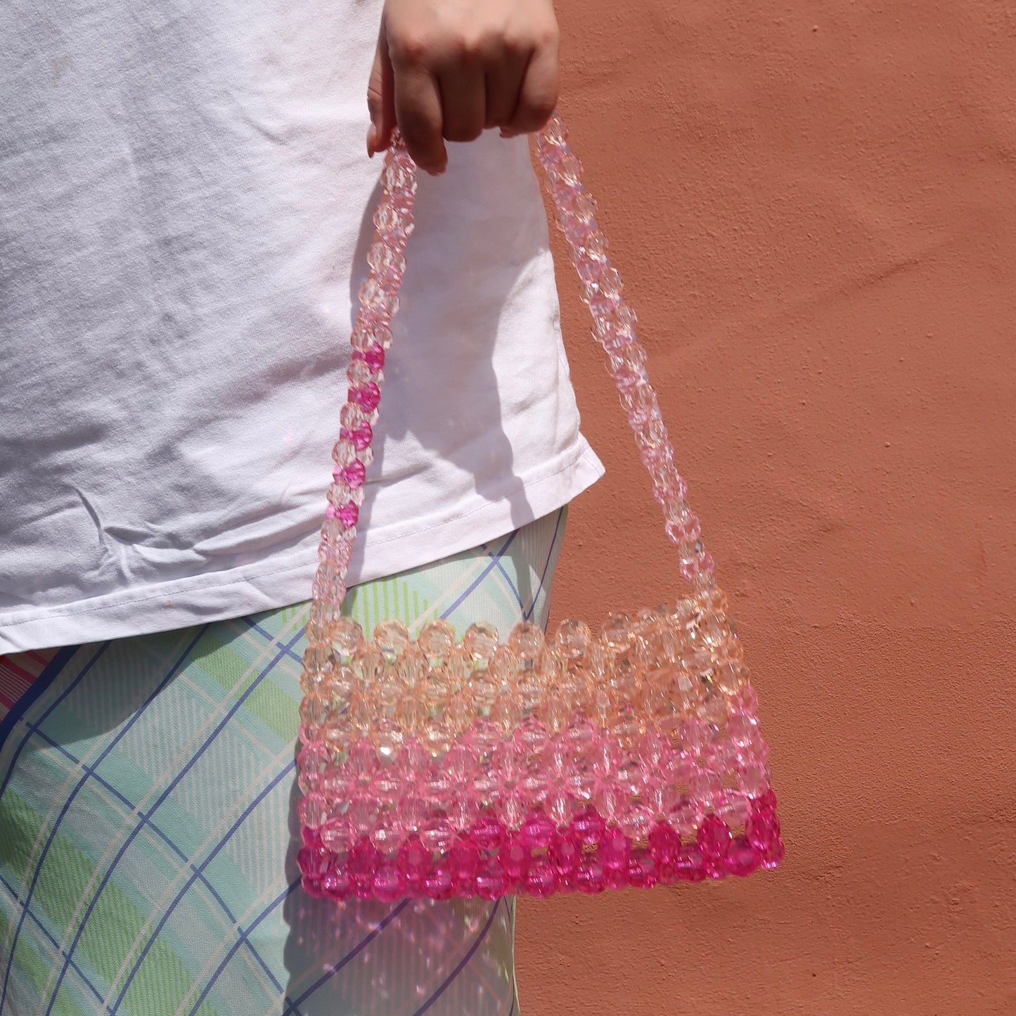 WHIMSY061 - handmade beaded ombre sunrise bag